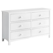 Oxford Baby Universal 6-Drawer Double Dresser in Snow White