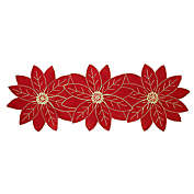 Avanti Poinsettia 36-Inch Embroidered Table Centerpiece in Red