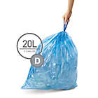 Alternate image 1 for simplehuman&reg; Code D 60-Pack 20-Liter Custom-Fit Recycling Liners in Blue