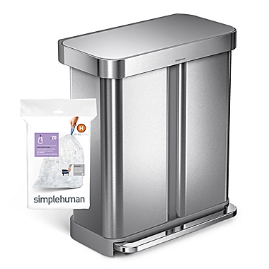simplehuman&reg; Code H 60-Pack 30-35-Liter Custom-Fit Liners in Clear. View a larger version of this product image.