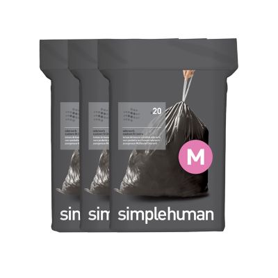 simplehuman&reg; Code M 60-Pack 45-Liter Odorsorb Custom Fit Liners in Black