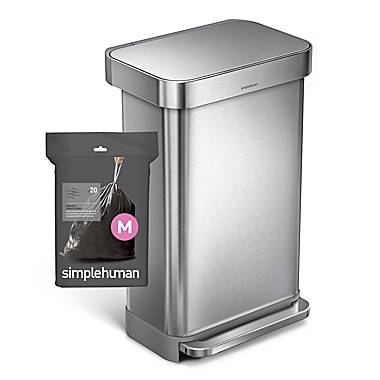 simplehuman&reg; Code M 60-Pack 45-Liter Odorsorb Custom Fit Liners in Black. View a larger version of this product image.