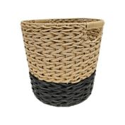 Colorblock Basket in Natural/Black