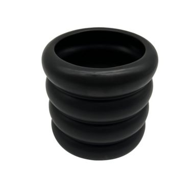 Mini Ribbed Outdoor Planter in Black. View a larger version of this product image.