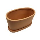 Alternate image 2 for Small Outdoor Pot Planter with Saucer in Terracotta