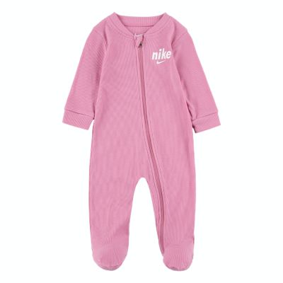 Nike&reg; Newborn Ribbed Zip-Up Footed Coverall in Elemental Pink