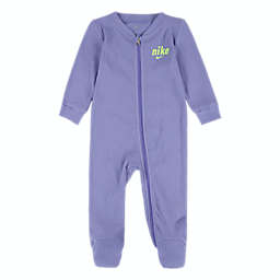 Nike® Size 3M Ribbed Zip-Up Footed Coverall in Light Thistle