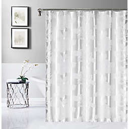 Dainty Home 70-Inch x 72-Inch Floral Park Shower Curtain in White
