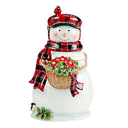 Certified International Christmas Lodge Snowman 3-D Cookie Jar