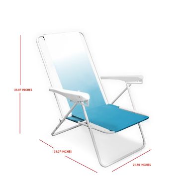 H for Happy&trade; 5-Position Beach Chair in Blue/White Ombre. View a larger version of this product image.