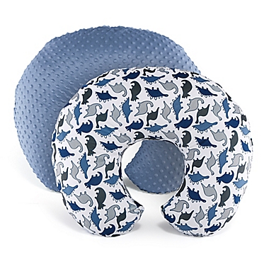 The Peanutshell&trade; 2-Pack Navy Dinosaur Nursing Pillow Covers. View a larger version of this product image.