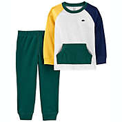 carter&#39;s&reg; Size 12M 2-Piece Colorblock Tee and Jogger Set in Grey/Green