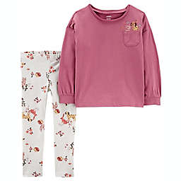 carter's® Size 4T 2-Piece Pocket Jersey Top and Printed Legging Set in Pink