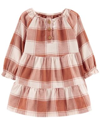 carter&#39;s&reg; Plaid Jersey Dress in Brown