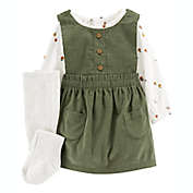 carter&#39;s&reg; 3-Piece Bodysuit, Jumper, and Tights Set in Green