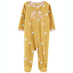carter's® Size 3M "Little Sister" Zip-Up Sleep & Play Footed Pajama in Yellow