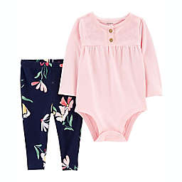 carter's® 2-Piece Floral Pant and Bodysuit Set in Pink