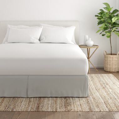 Home Collection Pleated California King Bed Skirt in Light Grey. View a larger version of this product image.