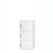 Hodedah&reg; 3-Door Bookcase in White