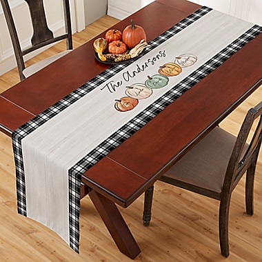 Fall Family Pumpkins Personalized 16-Inch x 96-Inch Table Runner. View a larger version of this product image.