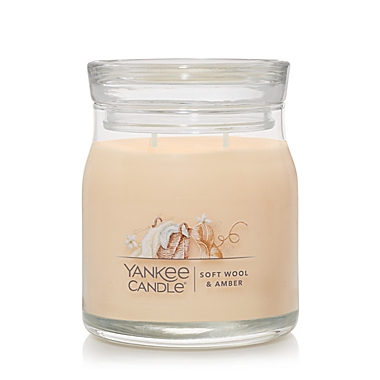 Yankee Candle&reg; Soft Wool &amp; Amber Signature Collection 13 oz. Medium Candle. View a larger version of this product image.