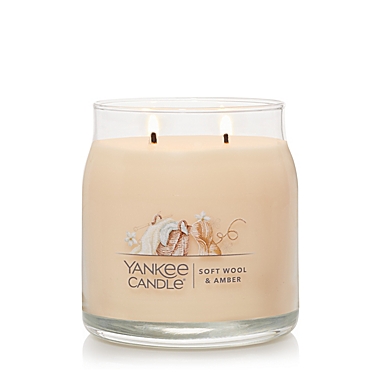 Yankee Candle&reg; Soft Wool &amp; Amber Signature Collection 13 oz. Medium Candle. View a larger version of this product image.