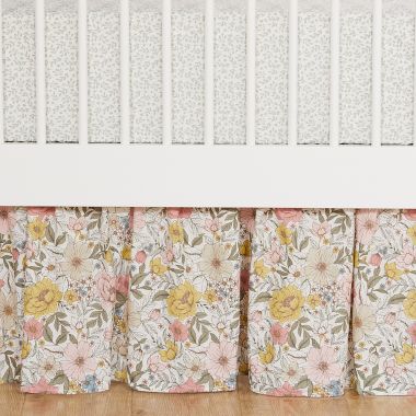 ever & ever&trade; Vibrant Blooms 3-Piece Crib Bedding Set in Pink. View a larger version of this product image.