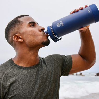 Takeya&reg; Actives 40 oz. Insulated Stainless Steel Water Bottle with Spout Lid in Onyx. View a larger version of this product image.