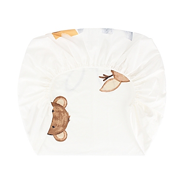 ever &amp; ever&trade; Forest Friends Photo Op Fitted Crib Sheet in White. View a larger version of this product image.