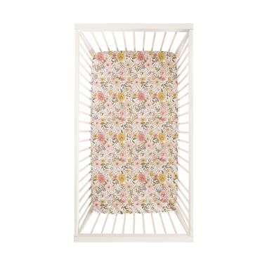 ever &amp; ever&trade; Vibrant Blooms Fitted Crib Sheet in Pink. View a larger version of this product image.