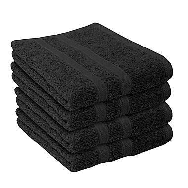 Simply Essential&trade; Solid 4-Piece Hand Towel Set in Tuxedo. View a larger version of this product image.