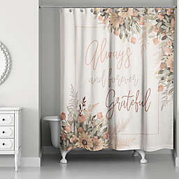 Designs Direct 71-Inch x 74-Inch Grateful Personalized Shower Curtain in Cream