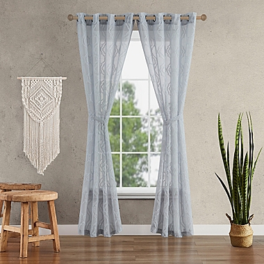 Jessica Simpson Everyn 96-Inch Light Filtering Window Curtain Panels in Lt. Grey (Set of 2). View a larger version of this product image.