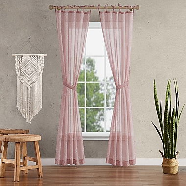 Jessica Simpson Nora 84-Inch Light Filtering Window Curtain Panels in Blush (Set of 2). View a larger version of this product image.