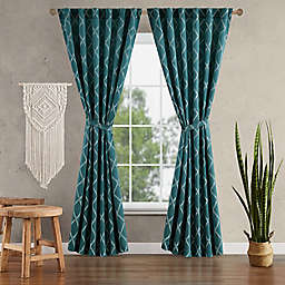 Jessica Simpson Lynee 84-Inch 100% Blackout Window Curtain Panels in Teal (Set of 2)