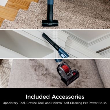 Shark&reg; Stratos&trade; Upright Vacuum with DuoClean&reg; Power in Navy. View a larger version of this product image.