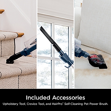 Shark&reg; Stratos&trade; UltraLight Corded Stick Vacuum in Navy. View a larger version of this product image.