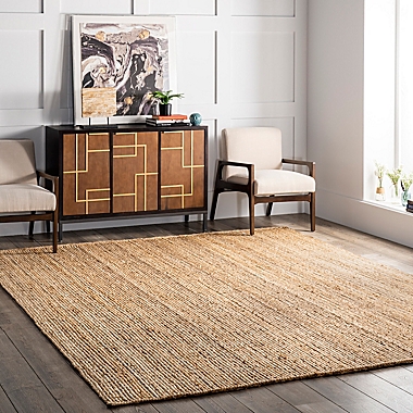 nuLOOM Rigo Hand Woven Farmhouse Jute 3&#39; x 5&#39; Area Rug in Natural. View a larger version of this product image.