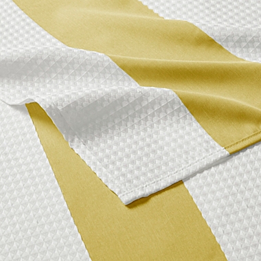 Madison Park Spa Waffle Shower Curtain with 3M Treatment in Yellow. View a larger version of this product image.