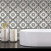 HomeRoots 6-Inch Square Mosaic Peel and Stick Tiles in Black/White