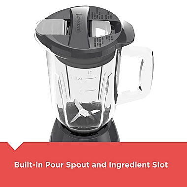 Black + Decker&trade; 10-Speed Countertop Blender in Grey. View a larger version of this product image.