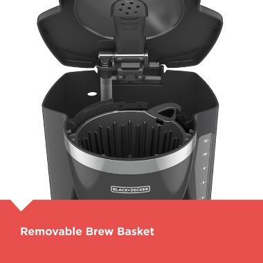 Black + Decker&trade; 12-Cup* Programmable Coffee Maker in Grey. View a larger version of this product image.