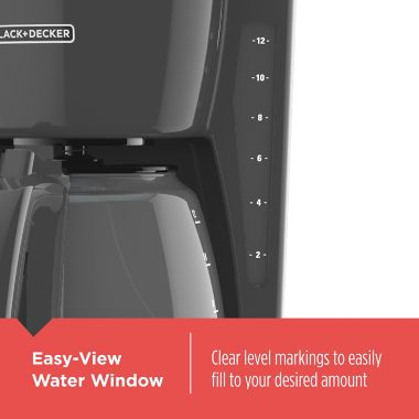 Black + Decker&trade; 12-Cup* Programmable Coffee Maker in Grey. View a larger version of this product image.