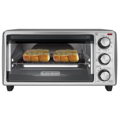 Black &amp; Decker&trade; 4-Slice Toaster Oven in Grey. View a larger version of this product image.