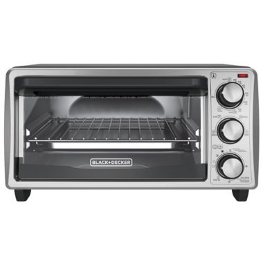 Black &amp; Decker&trade; 4-Slice Toaster Oven in Grey. View a larger version of this product image.