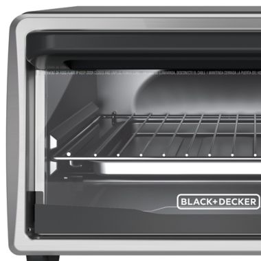 Black &amp; Decker&trade; 4-Slice Toaster Oven in Grey. View a larger version of this product image.
