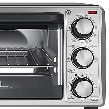 Black &amp; Decker&trade; 4-Slice Toaster Oven in Grey. View a larger version of this product image.