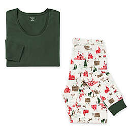 Burt's Bees Baby® Women's 2-Piece Holiday Village T-Shirt and PJ Pant Set