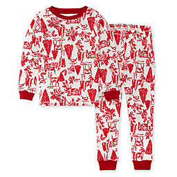 Burt's Bees Baby® Size 6Y 2-Piece Woodland Winter Organic Cotton Pajama Set in Cream/Red