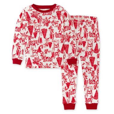 Schelden B.C. Oppositie Burt's Bees Baby® Size 12Y 2-Piece Woodland Winter Organic Cotton Pajama Set  in Cream/Red | buybuy BABY